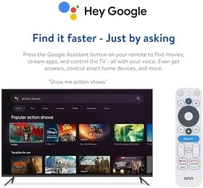 The onn. 4K Streaming Device with Google TV, 8GB Storage, 2GB in real use