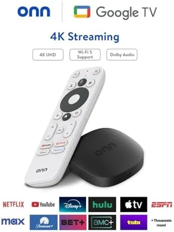 Another view of the onn. 4K Streaming Device with Google TV, 8GB Storage, 2GB