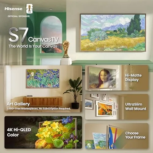 Comparison of the matte CanvasTV and a glossy television under bright light