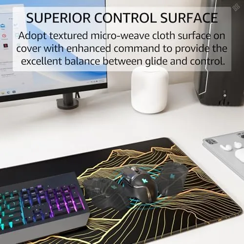 Close look at the KTRIO Large Gaming Mouse Pad, Desk Mat, 31.5 x 11.8 build quality