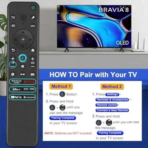 Another view of the Replacement Voice Remote for Sony Bravia Google TVs, Remote Control