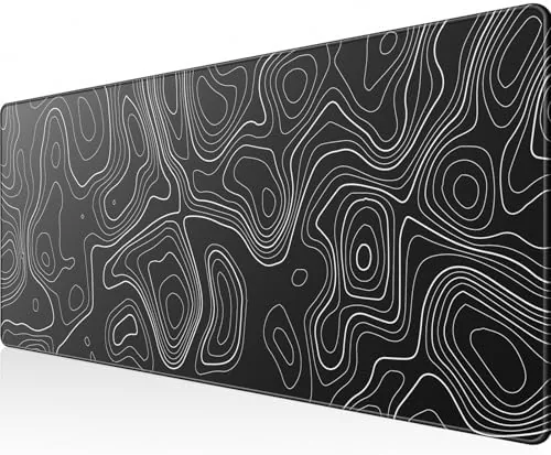 KTRIO Large Gaming Mouse Pad, Desk Mat, 31.5 x 11.8 in, Black Topographic, XL Review: Tested and Rated