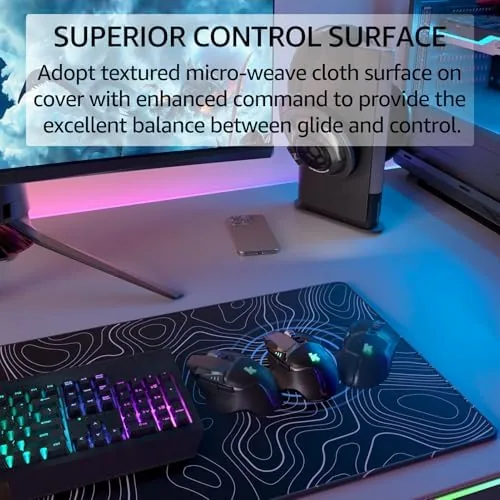 Close look at the KTRIO Large Gaming Mouse Pad, Desk Mat, 31.5 x 11.8 build quality