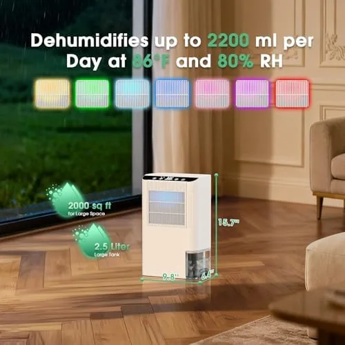 Another view of the Dehumidifiers for Home, 2000 Sq.Ft Small Dehumidifier with 3.3ft Drain
