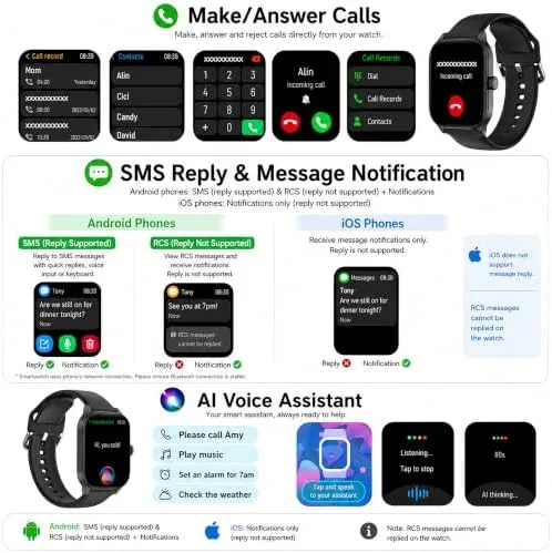 Close look at the Smart Watch, GPS & Free Maps, 1.96" HD Screen, AI build quality