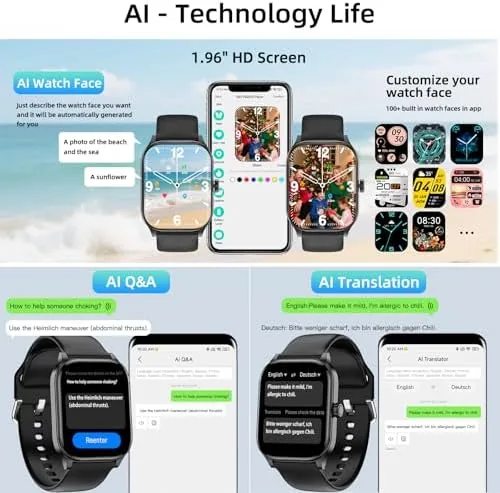 The Smart Watch, GPS & Free Maps, 1.96" HD Screen, AI compared in context