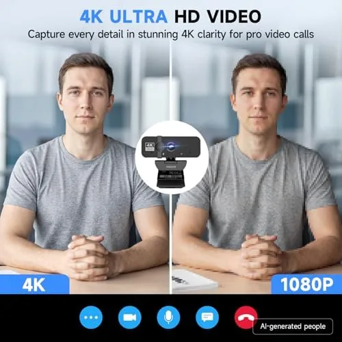 Close look at the PHILIPS 4K Webcam for PC with Microphone, Computer Camera for build quality