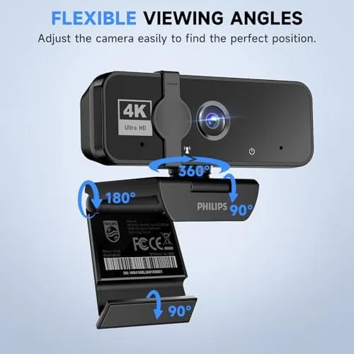 The PHILIPS 4K Webcam for PC with Microphone, Computer Camera for in real use
