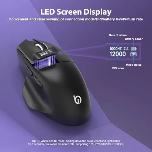 The G9Pro mouse being charged over its Type-C cable on a desk