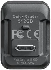Another view of the Insta360 Quick Reader 512GB Portable SSD, Fast External Thumb Drive