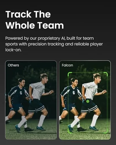 The Falcon app showing a tracked player highlighted during basketball footage