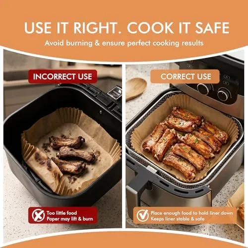 The HOTEC Air Fryer Liners Disposable, 300 PCS 8 Inch Square compared in context