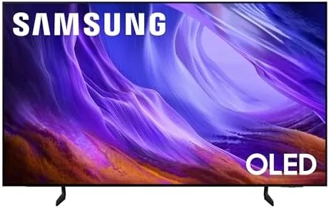 The Samsung 55-inch S85H OLED television displaying vivid color in a living room