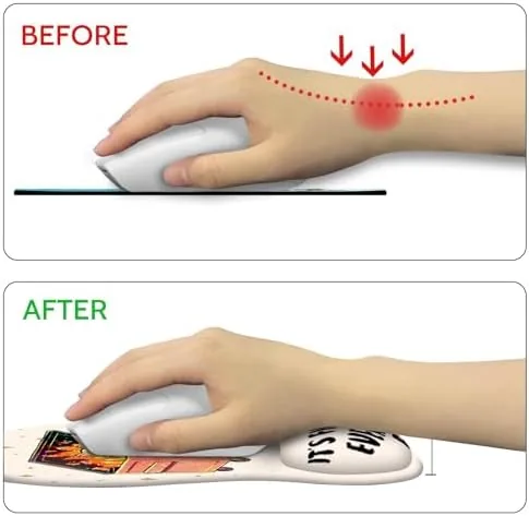 The Cat Mouse Pad with Wrist Rest Funny Cute Ergonomic Mousepad in real use