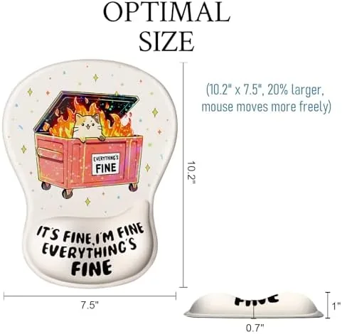 Another view of the Cat Mouse Pad with Wrist Rest Funny Cute Ergonomic Mousepad