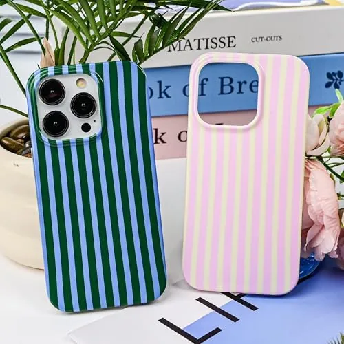 The Cute Striped Case for iPhone 14 Pro Max 6.7",Pink/Yellow | compared in context