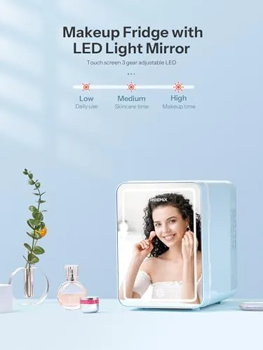 Close look at the Reemix Skincare Fridge, Mini Beauty Fridge with LED Mirror | build quality