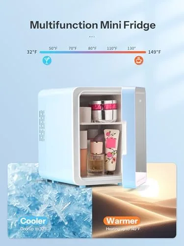 The Reemix Skincare Fridge, Mini Beauty Fridge with LED Mirror | in real use