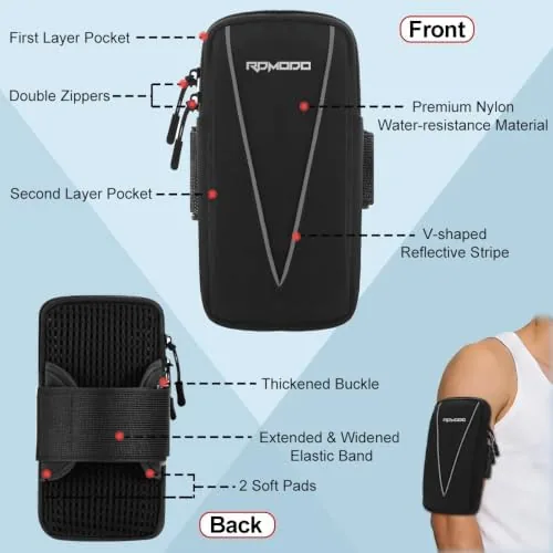Close look at the Phone Holder for Running Women Men, Large Capacity Armband 7.5" build quality
