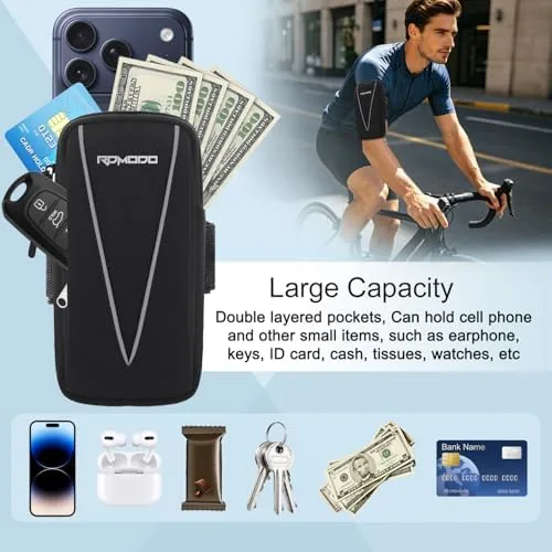 The Phone Holder for Running Women Men, Large Capacity Armband 7.5" in real use