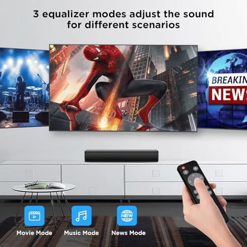 The 17-inch sound bar compared with a full size sound bar on a table