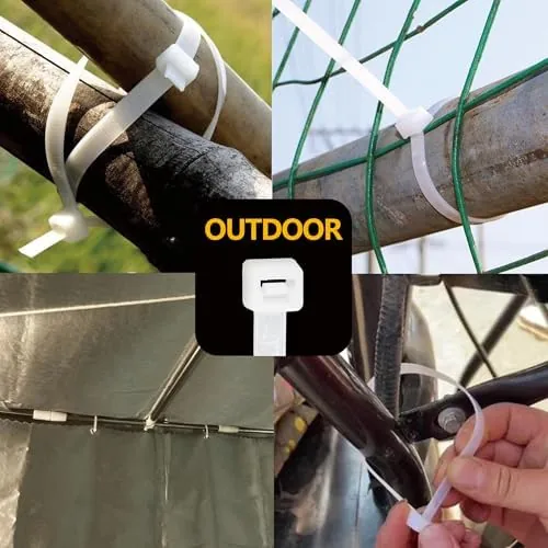 The White Zip Ties Assorted Sizes(4″+6″+8″+12″+14″+18″), 500 Pack, Clear Zip Ties compared in context