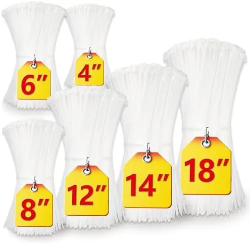 Testing the White Zip Ties Assorted Sizes(4″+6″+8″+12″+14″+18″), 500 Pack, Clear Zip Ties over two weeks