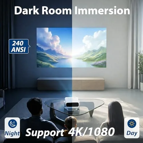 Close look at the Wielio 2026 Smart Projector Android TV with WiFi 6 and build quality