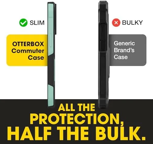 The phone held in a hand showing the case grip after a drop test