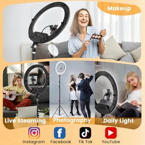The 22" Ring Light with Stand: Lockable Wheels, LED Display & compared in context