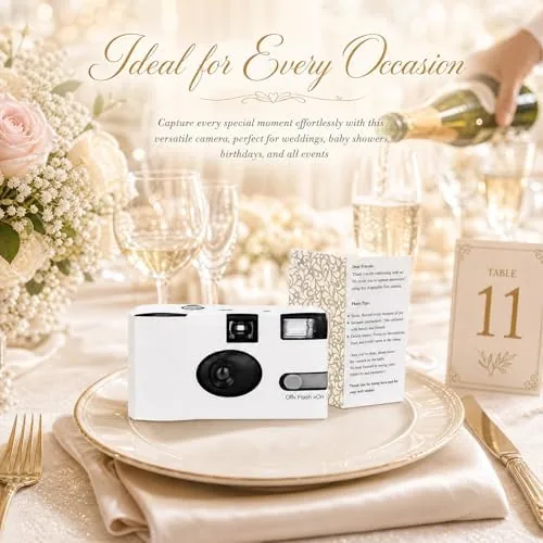 Close look at the 12 Pack Disposable Cameras Bulk for Wedding with Upgraded 35mm build quality