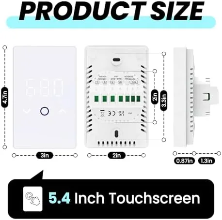 Close look at the 1 PC Dual Voltage 120V/240V WiFi Heated Radiant Floor Thermostat build quality