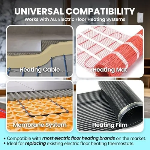 Another view of the 1 PC Dual Voltage 120V/240V WiFi Heated Radiant Floor Thermostat