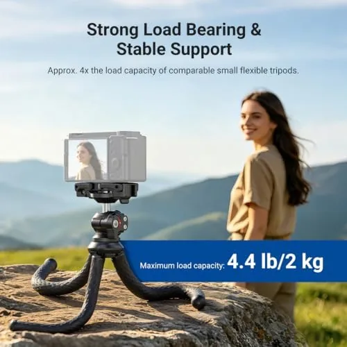 The NEEWER Flexible Phone Tripod, Small Mini Camera Webcam Desk Stand in real use