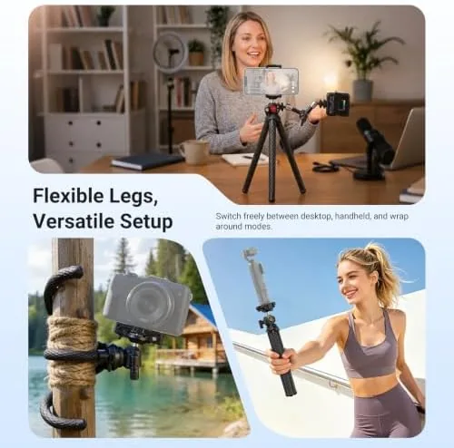 Another view of the NEEWER Flexible Phone Tripod, Small Mini Camera Webcam Desk Stand