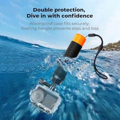 Close look at the K&F CONCEPT 60M/196FT Waterproof Case+Floating Handle for DJI Osmo Action build quality