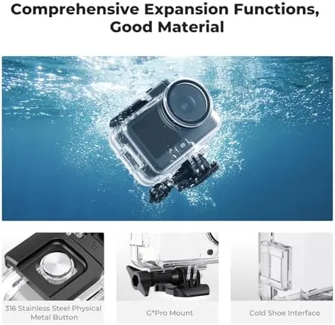 The K&F CONCEPT 60M/196FT Waterproof Case+Floating Handle for DJI Osmo Action compared in context