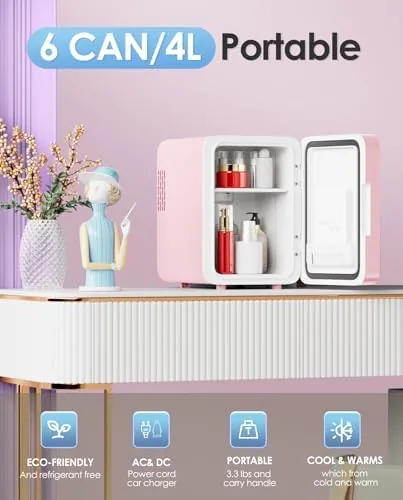 Close look at the CUTIEWORLD Skincare Fridge with Dimmable LED Light Mirror, 4L Mini build quality