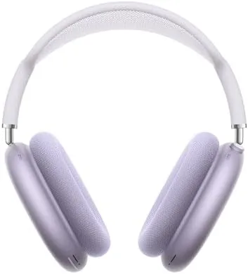AirPods Max 2 in Purple resting on a couch cushion