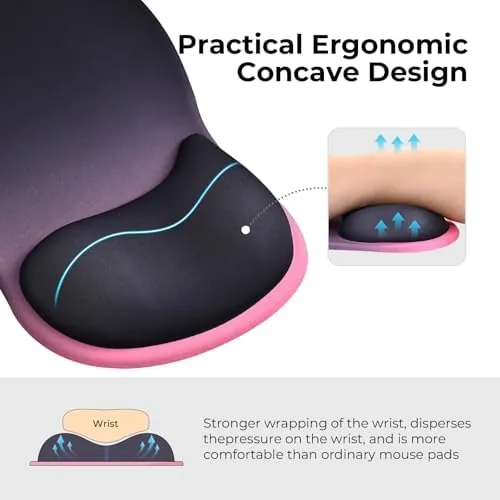 Close look at the EooCoo Mouse Pad with Gel Wrist Rest, Ergonomic Mousepad Wrist build quality