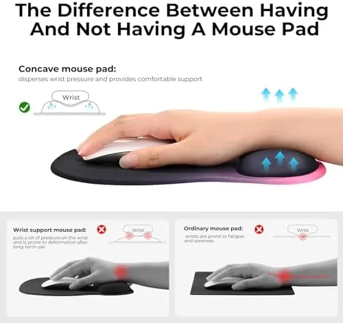 The EooCoo Mouse Pad with Gel Wrist Rest, Ergonomic Mousepad Wrist in real use