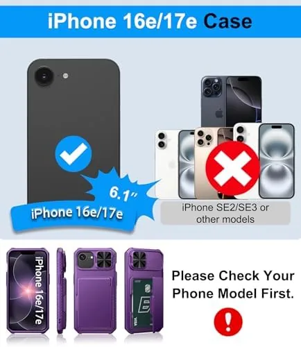 Close look at the BXYJY for iPhone 17e/16e Case Wallet with 2 Screen Protector build quality