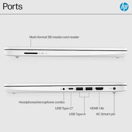 The HP Essential laptop in a backpack ready for travel between classes