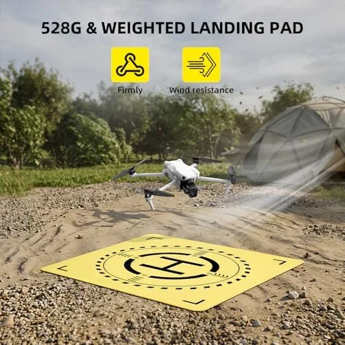 DJI Mini 5 Pro landing on the reflective pad