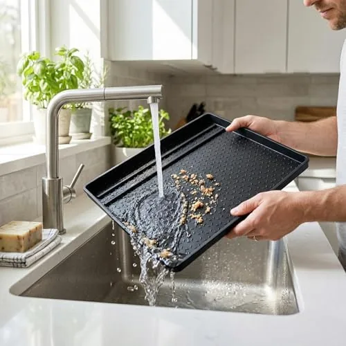 Comparison of the silicone tray with a fabric toaster mat