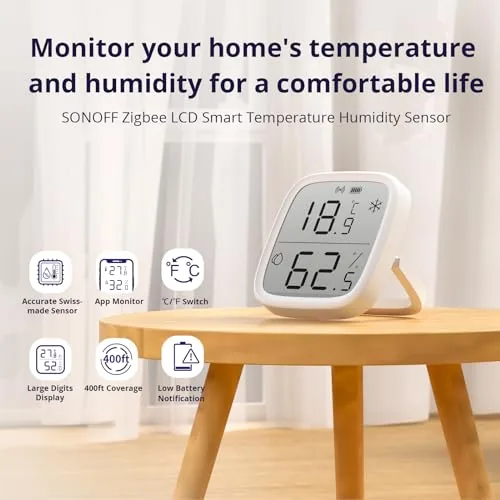 Close look at the SONOFF Zigbee Indoor Temperature Humidity Sensor, SNZB-02D LCD Zigbee Thermometer build quality