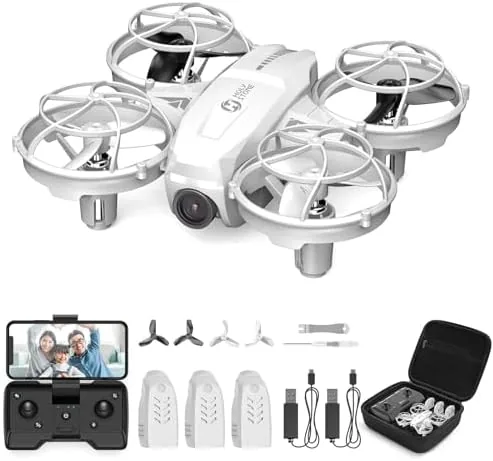 Holy Stone HS420 mini drone held in an open palm