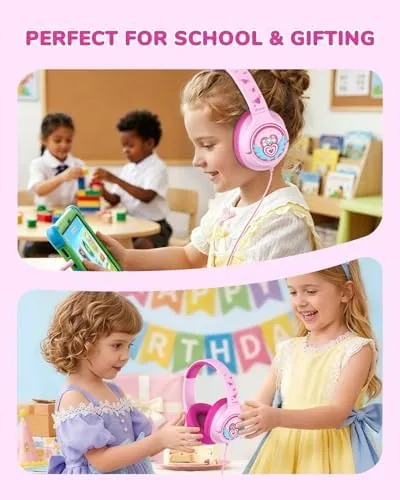 Another view of the iClever C371 Kids Headphones with Cord for School Boys Girls