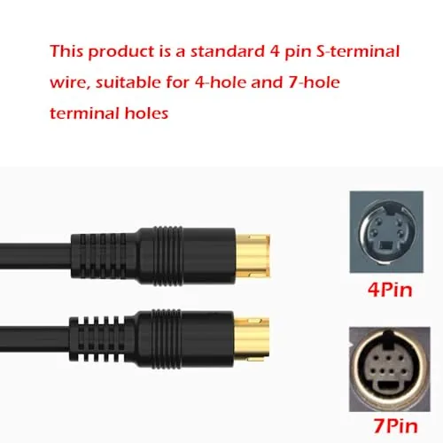 Close look at the S Video Cable with 4-Pin Connector Male Plug 10ft SVHS build quality