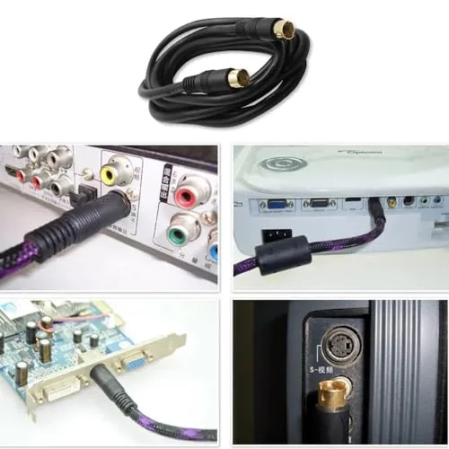 The S Video Cable with 4-Pin Connector Male Plug 10ft SVHS in real use